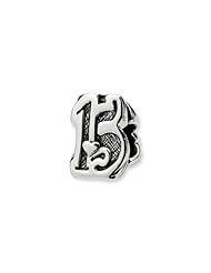 Special Year, Number 15 Charm in Silver For 3mm Charm Bracelets
