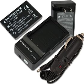 Battery + Charger for Kodak EasyShare Digital Camera P850 KLIC-5001 + car plug