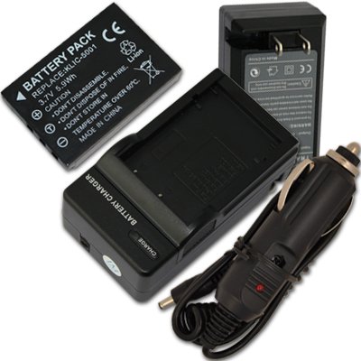 Battery + Charger for Kodak EasyShare Digital Camera Z760 KLIC-5001 + car plug
