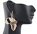 2 Pairs of Goldtone Africa with Animal Print Fur and Giraffes Drop Earrings