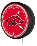 20 inch Neon Wall Clock NCAA Team - Arkansas - NCAA Team