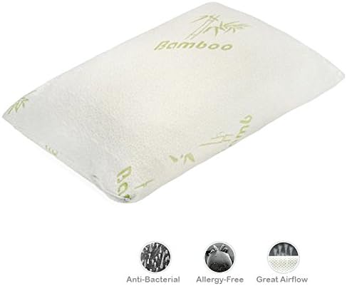 SamuraYi - Adjustable Shredded Memory Foam Pillow with Viscose Rayon Cover derived from Bamboo - Removable Case - Standard