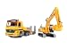 Bruder Mercedes-Benz Actors Low Loader Truck with CAT Excavator  Combo