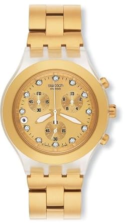  Swatch Men's SVCK4032G Stainless Steel Analog Watch with Gold Dial Watch