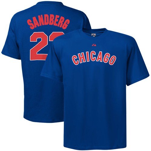 Majestic Chicago Cubs #23 Ryne Sandberg Youth Royal Blue Cooperstown Player T-shirt (Large)