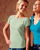 Ladies Scoop Neck T-Shirt with Puff Sleeves