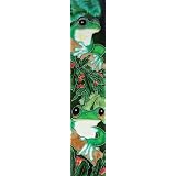 3x16 Handcrafted Decorative Art Tile - Big Green Frogs by 