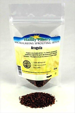 Arugula Seeds - 4 Oz. Resealable Bag - Use for Indoor Gardening, Growing Microgreens & More | Micro Greens Salad Garden