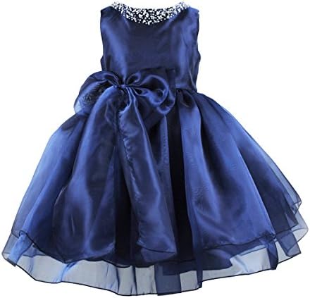 Flower Girls Dress Satin Organza Wedding Party Ball Gown Bowknot Tulle Dresses