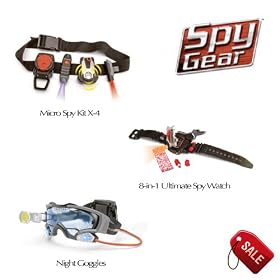 Spy Gear Junior Intelligence Officer Bundle - Set of 3 Spy Toys: Micro Spy Kit X-4, Ultimate 8-in-1 Spy Watch and Night Goggles - Includes Exclusive Discount Card Good Towards Future Spy Gear Purchases - Wild Planet Toys
