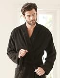 Bugatti, Bademantel mit Kimonokragen von Gr. M bis Gr. XXL, – Größe XL -, Herren , Tomaso, schwarz