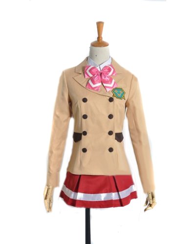 ４月新番コスプレ　アニメ　革命機ヴァルヴレイヴ　指南 ショーコ（さしなみ ショーコ）咲森学園　女子制服　衣装　徽章付き  男性Mサイズ