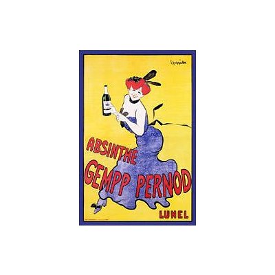 Vintage Art Deco Absinthe Gemmp Liquor French Poster - 24x36