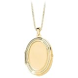 14K Yellow Gold 20.50 x 16 MM Victorian-Style Oval Shaped Family Locket with Chain