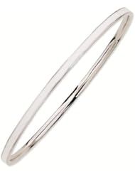 Sterling Silver Stackable Expressions White Enamel Bangle Bracelet - Stackable Jewelry Collection