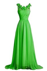 A-line Chiffon Sleeveless Crystal Backless Sheer Evening Dress/Bridesmaid Dress/Prom Dress/Party Dress  with a Brush/Sweep Train 