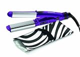 Conair MiniPro You Style 2-in-1 Ceramic Styler, Purple with Zebra Pouch