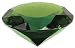 Crystal Emerald Green Colored Faceted Diamond Shaped Paperweight Top Maybe Engraved Apx. 4