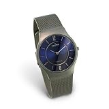 Skagen Men's Blue Face Titanium Mesh Bracelet Watch #233LTTN
