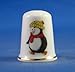Porcelain China Collectable Thimble - Christmas Penguin -- Free Gift Box