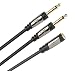 Monster MCL FST2M 1/4 Stereo Female to Dual 1/4 Mono Male Cable Adapter