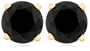 14k Yellow Gold Black Diamond Stud Earrings (2 cttw)