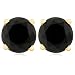 14k Yellow Gold Black Diamond Stud Earrings (2 cttw)