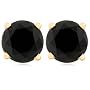 14k Yellow Gold Black Diamond Stud Earrings (2 cttw)