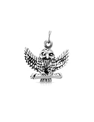 WithLoveSilver Solid Sterling Silver 925 3D Harry Potter Owl Pendant