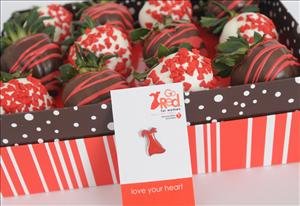 1 Dozen Go Red Berries with Free Red Dress Pin