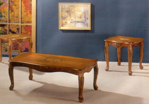 BEAUTIFUL WOODEN 3-PC COFFEE TABLE SET