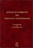Recueil de jugements des tribunaux administratifs : 1er janvier - 31 décembre 1988