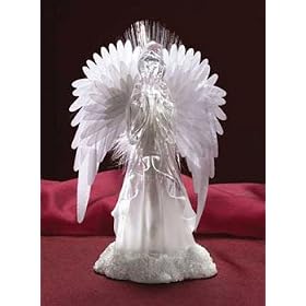 Angel Lamp: Frosted Angel Light with Fiber Optic Wings - Aspen Country Store