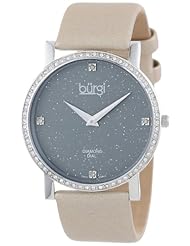 Burgi Womens BUR061SL Swiss Quartz Diamond Strap Watch