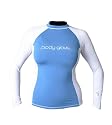 Body Glove Basic Deluxe Women's Long Sleeve Rash Guard (X-Small, Powder Blue/White)