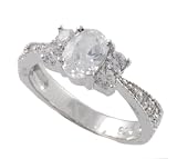 Sterling Silver Oval Cut CZ Ring