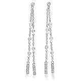 14k White Gold Square Drop Diamond Earrings (G-H, SI-I, 0.40 carat)