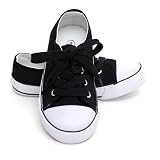 Easy USA Toddler Girls Shoes Solid Black Canvas Sneakers Girl Size 9