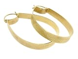 Square Patterned Teardopr Hoops in 18 Karat by Beth Orduna