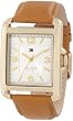 Tommy Hilfiger Womens 1781210 Sport Tank Gold Plated Tan Watch