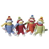 Set of 4 Multi-Colored Yarn Monkey with ...
