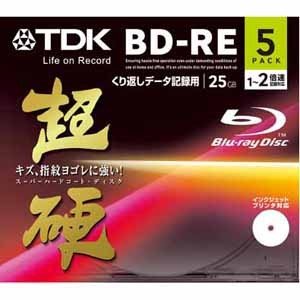 TDK データ用 2倍速対応BD-RE　5枚パック　25GB　ワイドプリンタブル超硬 BED25HCPWA5A