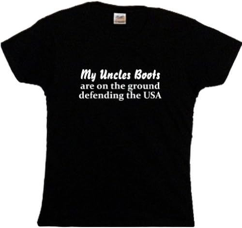 FDT Womens Military LF T-Shirt-My Uncles Boots on Ground Defending USA-Black 3X