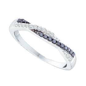 14K White Gold 1/4 ct. Black and White Diamond Ring