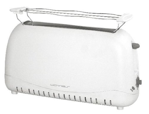 2 Scheiben Toaster mit Brötchenaufsatz Weiss 