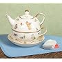 Wings Of Grace Porcelain Butterfly Teapot Teacup and Saucer Duo Beautiful Kitchen And Dining Decor