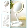 Lighted Folding Vanity & Travel Mirror 10X/1X with Travel Pouch