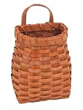 4 ORANGE STAINED WILLOW WALL BASKETS WITH HANDLES 11