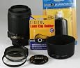 Nikon AF-S DX VR (Vibration Reduction) Zoom Nikkor 55-200mm f4.0-5.6 G IF -ED Lens With Nikon Lens pouch , Nikon Lens Hood , Set of 3 High Resolution Filters , Lens Cap Holder . Lens Cleaning Kit .For All nikon Digital SLR cameras