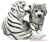 White Tiger Mother and Cub Figurine